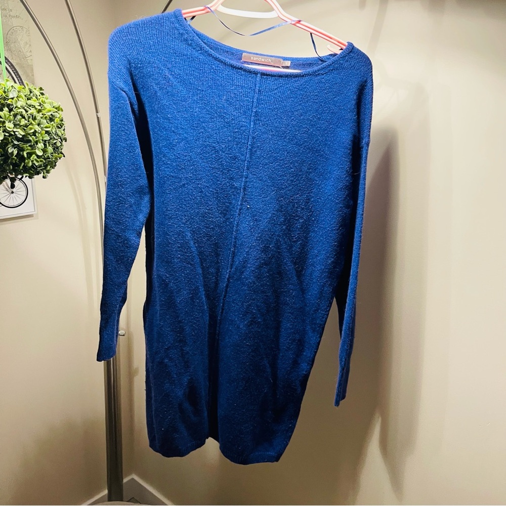 Chic Blue Knit Dress
